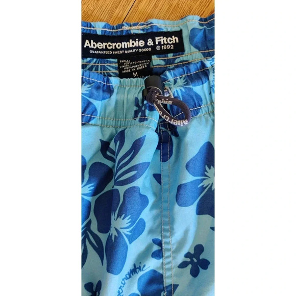Abercrombie & Fitch Men's Floral Trunks Blue Tropical Print Pull On Swim  Sz M - Picture 4 of 6
